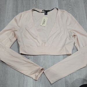 Forever 21 Blush V-Neck Crop Top